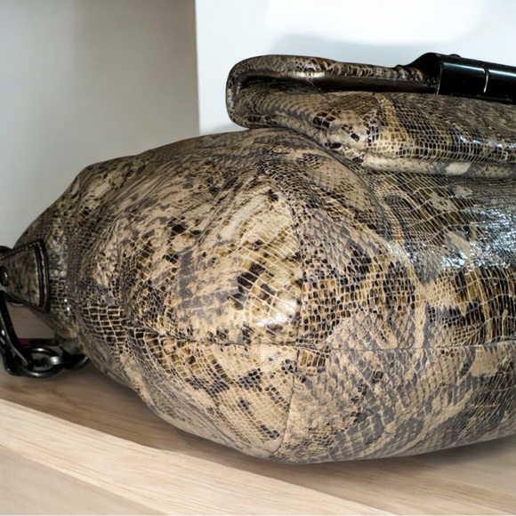 Coach Kristin Leather Python Embossed Hobo Shoulder Crossbody Shoulder Bag EUC - Picture 11 of 16